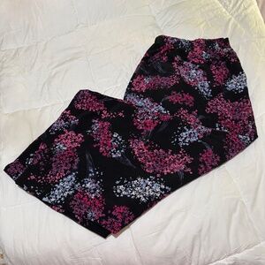 NWOT 26/28 Lane Bryant Floral Perfect Drape High Rise Wide Leg Pant With Pockets